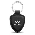 Infiniti Logo Black Shield-shape Style Genuine Leather Key Chain Official Licensed