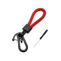 Car Key Acorn Weave Paracode Chain Ring Thick Leather Braid Rope Keychain For Men And Women Suit All Cars Red 