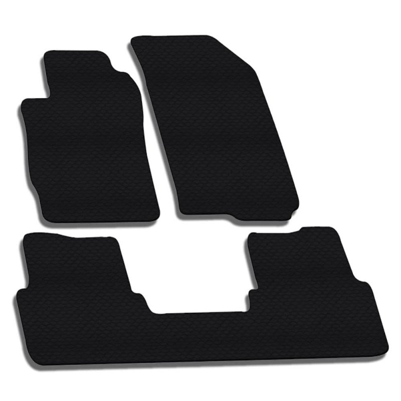 Tlaps 7422443657697 For 2012-2020 Chevy Sonic Black Rubber All Weather Honeycomb Hex Floor Mats 3 Pieces