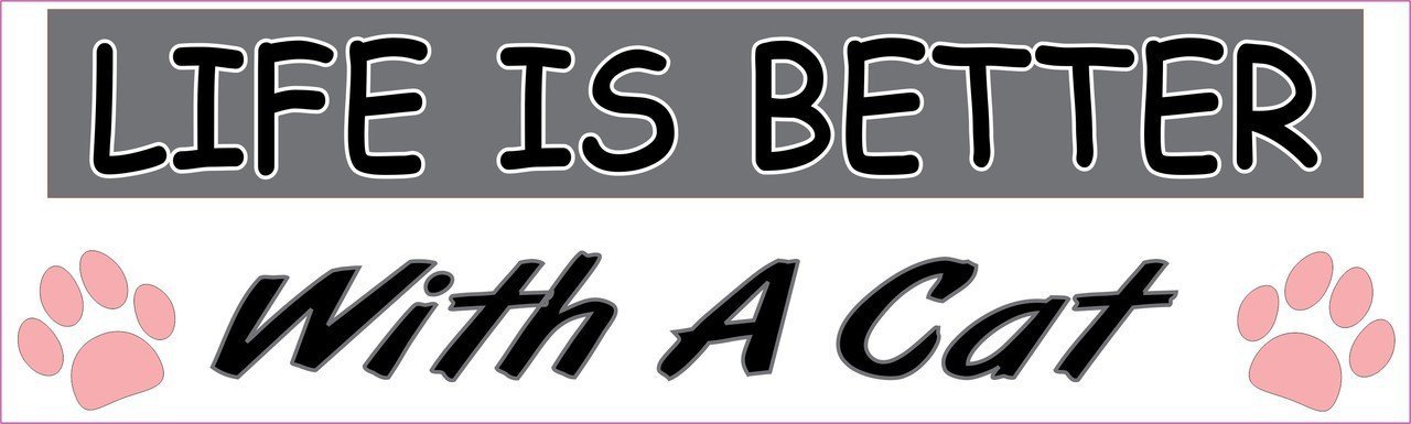 10in X 3in Life Is Better With A Cat Magnet Magnetic Car Magnets By Stickertalk