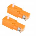 Dc3-6v 70-150rpm 1 130 Double Shaft Dc Geared Motor Orange 2pcs For Robot Smart 