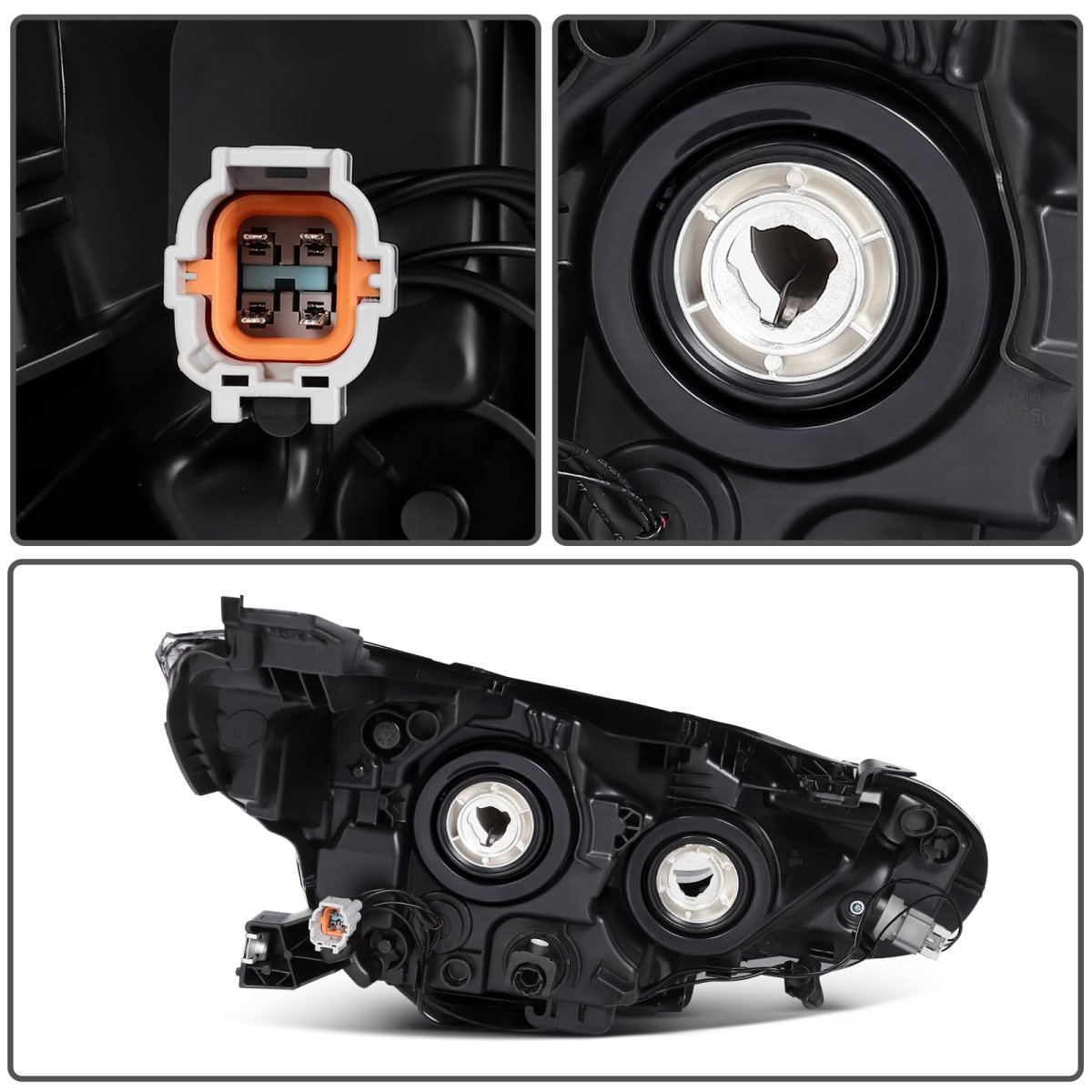 Headlight Assembly Fit 2024 For Nissan Sentra S Sedan 4-door Halogen Black Housing Left Side