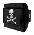 Elektroplate Pirate Skull And Cross Bones Flag All Metal Black Hitch Cover For Trucks Suvs Fits Standard 2 Trailer Receivers