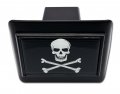 Elektroplate Pirate Skull And Cross Bones Flag All Metal Black Hitch Cover For Trucks Suvs Fits Standard 2 Trailer Receivers