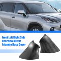X Autohaux 1 Pair Front Left Right Side Rearview Mirror Triangle Base Cover Carbon Fiber Pattern For Toyota Highlander