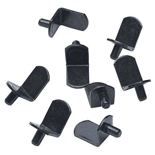 5mm Bracket Style Cabinet Shelf Support Pegs 25 Pack L Clips For Kitchen And Bookcase Black Finish Metal Pins 3 8 In Length