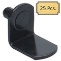 5mm Bracket Style Cabinet Shelf Support Pegs 25 Pack L Clips For Kitchen And Bookcase Black Finish Metal Pins 3 8 In Length