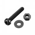 Uxcell Nylon Screw Nut Washer Assortment Kit M4x25mm Round Head Machine Bolt Nuts Flat Washers Black 50 Set