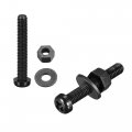 Uxcell Nylon Screw Nut Washer Assortment Kit M4x25mm Round Head Machine Bolt Nuts Flat Washers Black 50 Set
