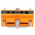 Self Centering Doweling Jig Kit Adjustable Width Drilling Guide Power Tool Accessory Jigs 64mm Yellow Wooden Board Vertical