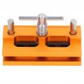 Self Centering Doweling Jig Kit Adjustable Width Drilling Guide Power Tool Accessory Jigs 64mm Yellow Wooden Board Vertical