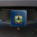 Vermont State Flag Tow Trailer Hitch Cover Plug Insert