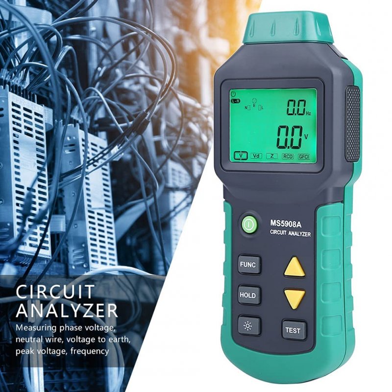 Circuit Analyzer Ac100-240v Rms Tester Mastech Ms5908a Ms5908c Lcd Voltage Gfci Rcd Fault Ms5908a Us Plug