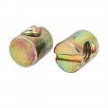 Uxcell 20pcs M6x11mm Barrel Bolt Cross Dowel Slotted Furniture Nut For Beds Chairs