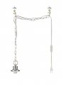 Aspen Creative 21051-21 Indoor Swag Kit 15 Spt-2 Silver Wire In-line Switch 10 Steel Chain Socket Cup 3-1 2 W X 1-15 16 H 