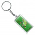 Graphics More Rectangle Personalized Custom 1 Line Tree Frog On Leaf Keychain In Chrome Plated Metal