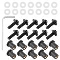 Mounting Bolts Windshield Bass Tracker Boat Qiilu Kit 10pcs Motorcycle Nut Washers Universal Motorbike Fairing Black