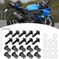 Mounting Bolts Windshield Bass Tracker Boat Qiilu Kit 10pcs Motorcycle Nut Washers Universal Motorbike Fairing Black