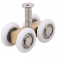 2 Pcs Four-wheeled Door Sliding Roller Pulley Hanging Round For Bathroom Shower Screen Window