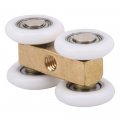 2 Pcs Four-wheeled Door Sliding Roller Pulley Hanging Round For Bathroom Shower Screen Window