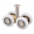 2 Pcs Four-wheeled Door Sliding Roller Pulley Hanging Round For Bathroom Shower Screen Window