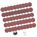 50pcs 2-inch Quick Change Sanding Discs Mixed Grit 36 60 80 120 240 1 4 Holder Aluminum Oxide Abrasive For Metal Grinding And 