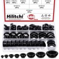 Hilitchi 140pcs 8 Sizes Rubber Grommet Assortment Kit Desk Wire Cord Cable Organizer Hole Plug Firewalls Gasket Electrical 