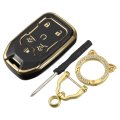 Smart Key Fob Cover Case For Gmc Acadia Terrain 2017-2021 Sierra 2019-2021 Remote Protect Shell With Keychain 6 Botton Black 