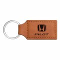 Ipick Image Compatible With Honda Pilot Rectangular Brown Leatherette Key Chain