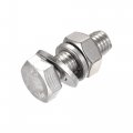 Uxcell M10 X 30mm Hex Head Screws Bolts Nuts Flat Lock Washers Kits 304 Stainless Steel Fully Thread Hexagon 8 Sets