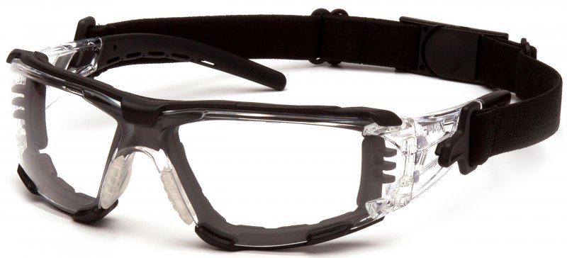 Pyramex Safety Fyxate Glasses Clear H2max Anti-fog Lens With Foam Padding