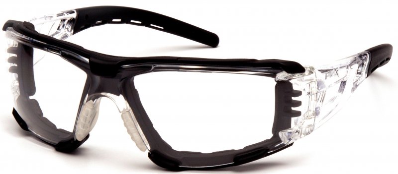 Pyramex Safety Fyxate Glasses Clear H2max Anti-fog Lens With Foam Padding