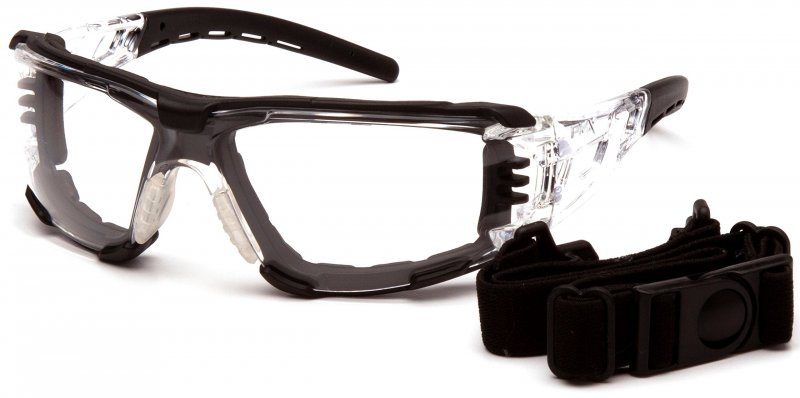 Pyramex Safety Fyxate Glasses Clear H2max Anti-fog Lens With Foam Padding