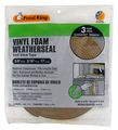 Frost King Brown Vinyl Clad Foam Waterproof Weatherseal For Doors And Windows 17 Ft L X 0 19 In 