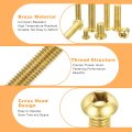 20pcs Brass Machine Screws M3x16mm Phillips Pan Head Fastener Machinery Bolts For Furniture Office Equipment Electronics Tone