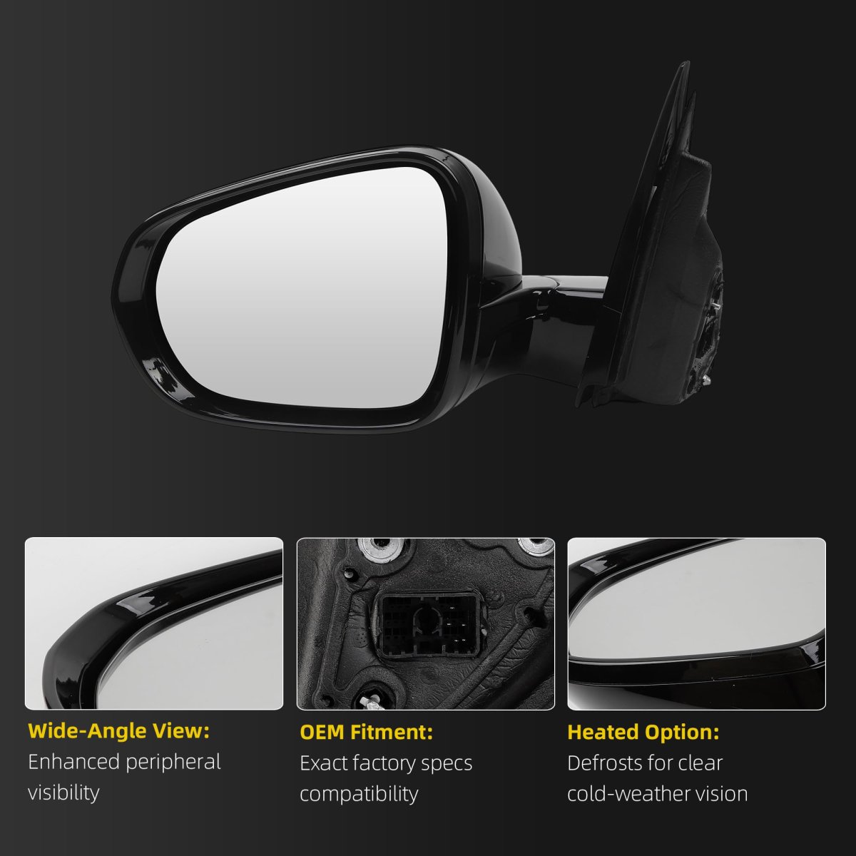 Dasbecan Side Rear View Mirror For 2021-2024 Chevy Chevrolet Trailblazer Lt Power Heated Glass Door Rearview Driver Left