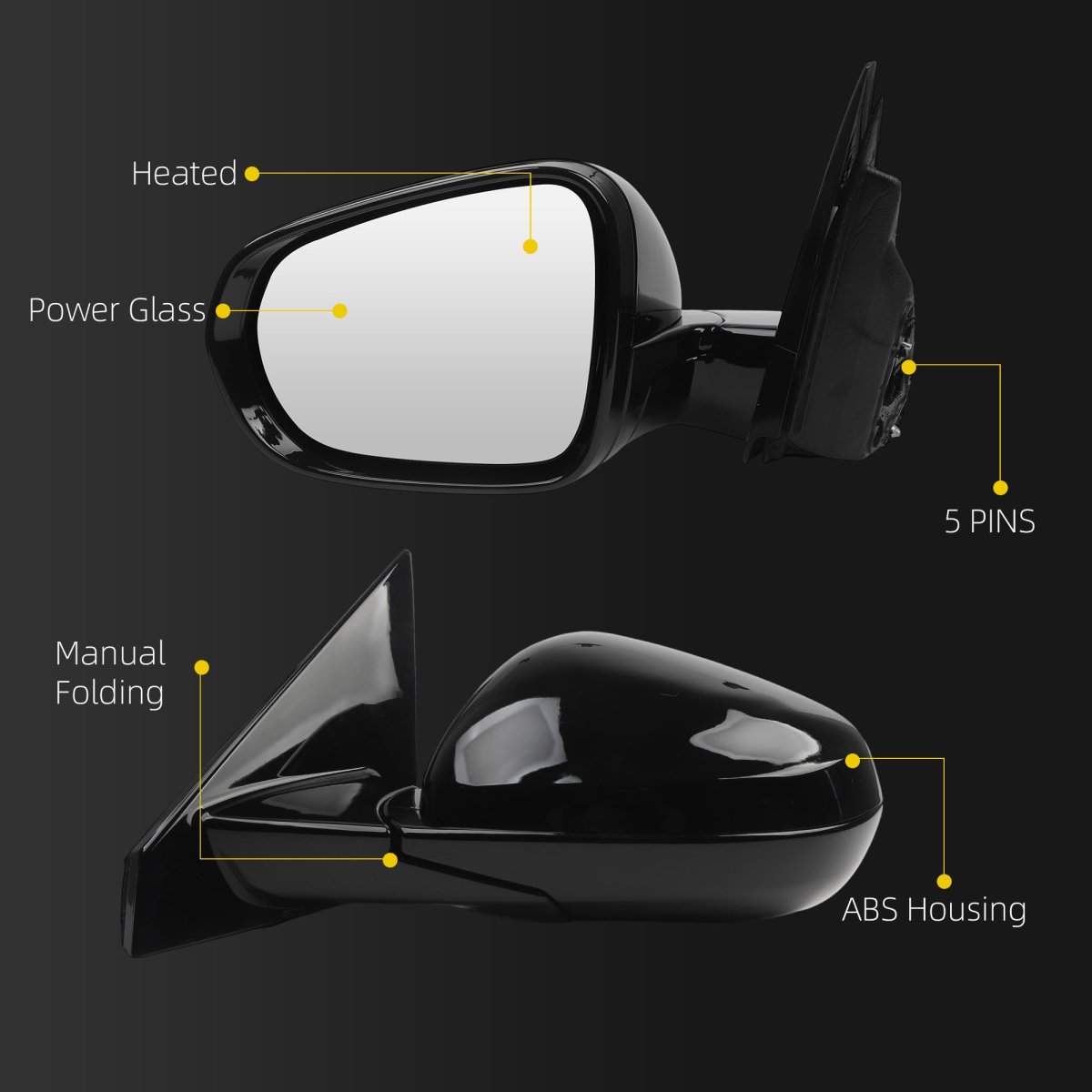 Dasbecan Side Rear View Mirror For 2021-2024 Chevy Chevrolet Trailblazer Lt Power Heated Glass Door Rearview Driver Left