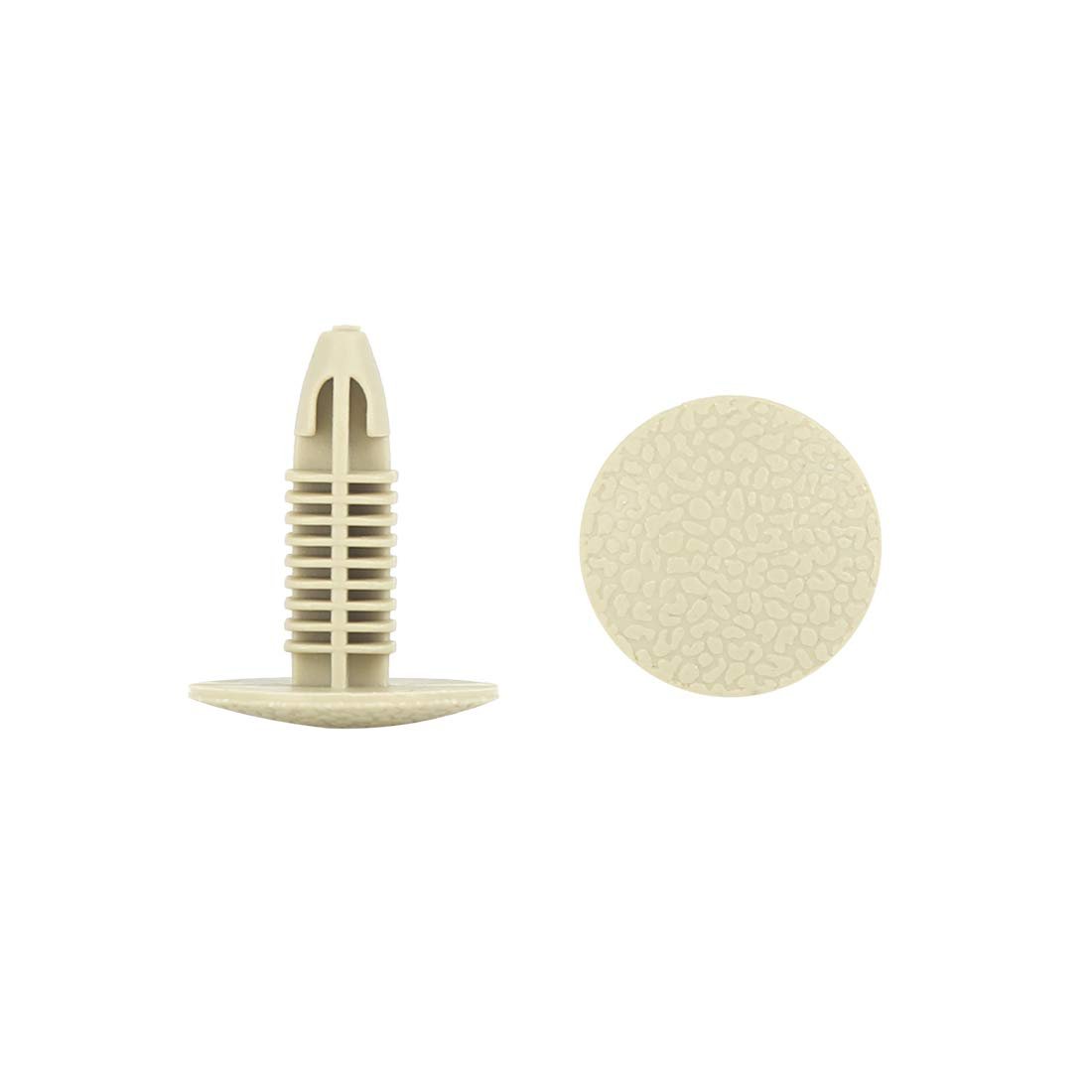 40pcs 6mm Hole Dia Plastic Bolt Rivets Fastener Trim Panel Retainer Clips Khaki For Car