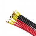 Uxcell 10pcs Red Black 24cm Length Battery Wire Power Transfer Cable For Car