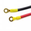 Uxcell 10pcs Red Black 24cm Length Battery Wire Power Transfer Cable For Car