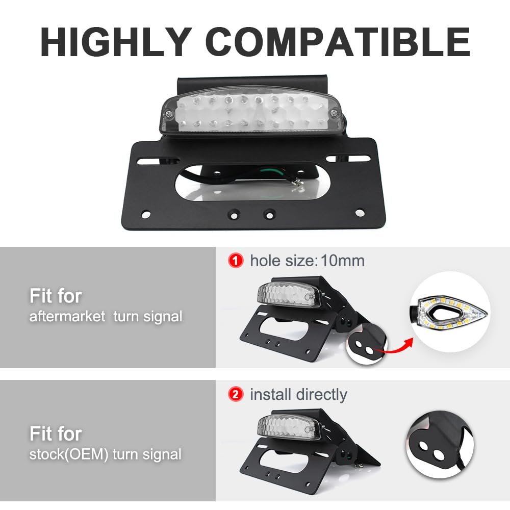 Fender Eliminator Kit For Gsx 8r 2024 To 2026 And 8s 2023 License Plate Holder With Led Tail Light Clear Lens Aluminum