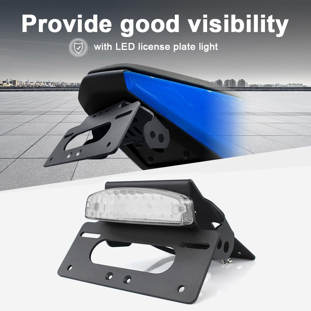 Fender Eliminator Kit For Gsx 8r 2024 To 2026 And 8s 2023 License Plate Holder With Led Tail Light Clear Lens Aluminum