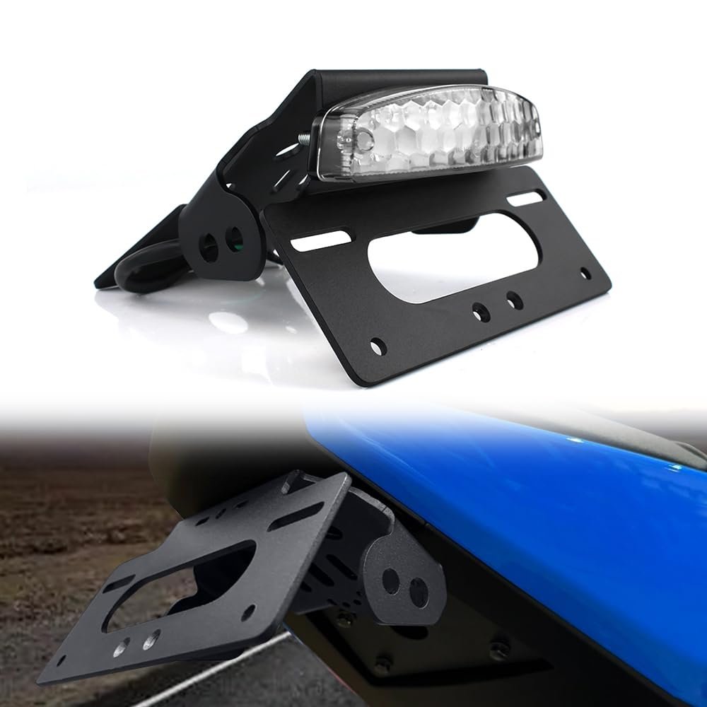 Fender Eliminator Kit For Gsx 8r 2024 To 2026 And 8s 2023 License Plate Holder With Led Tail Light Clear Lens Aluminum
