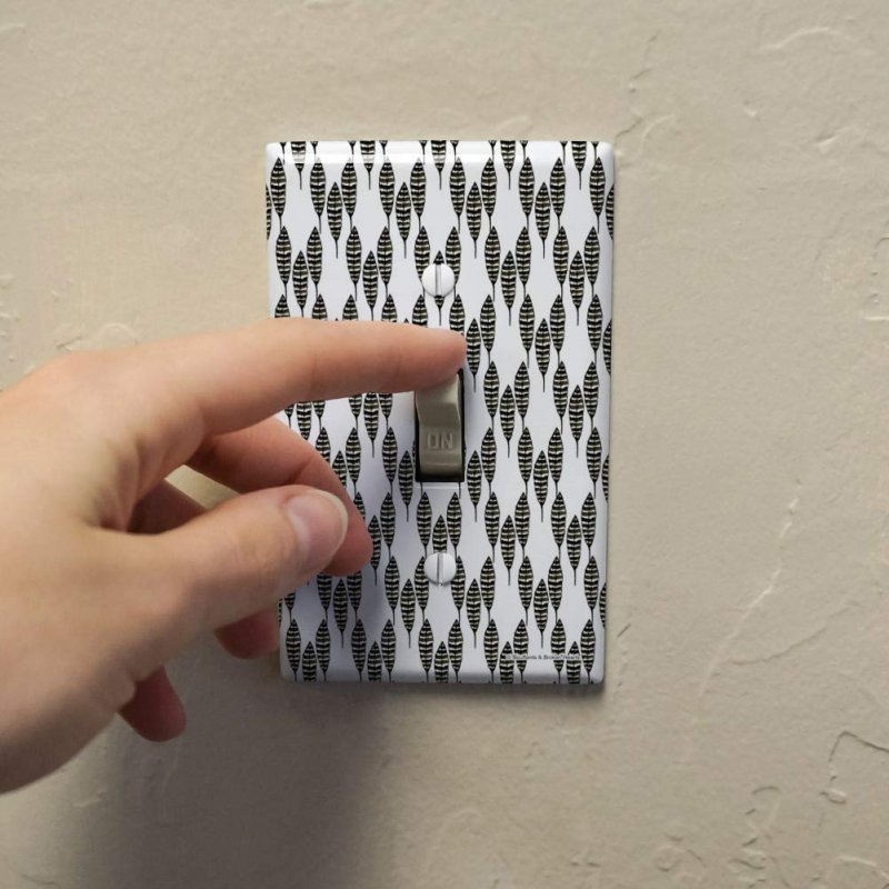 Sketchy Feathers Plastic Wall Decor Toggle Light Switch Plate Cover