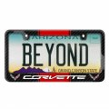 Ipick Image For Chevrolet Corvette C7 Dual Logo Racing Stripes Real Carbon Fiber License Plate Frame