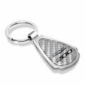 Ipick Image Made Clear Dome Real Silver Carbon Fiber Chrome Metal Teardrop Key Chain With Logo For Chrysler 200
