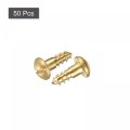 Wood Screws M3 5 X 12mm Slotted Round Head Brass Self-tapping Screw 50 Pcs