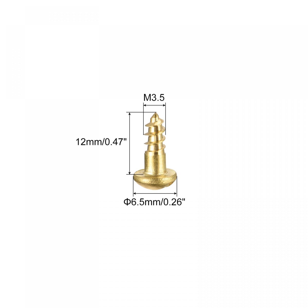 Wood Screws M3 5 X 12mm Slotted Round Head Brass Self-tapping Screw 50 Pcs