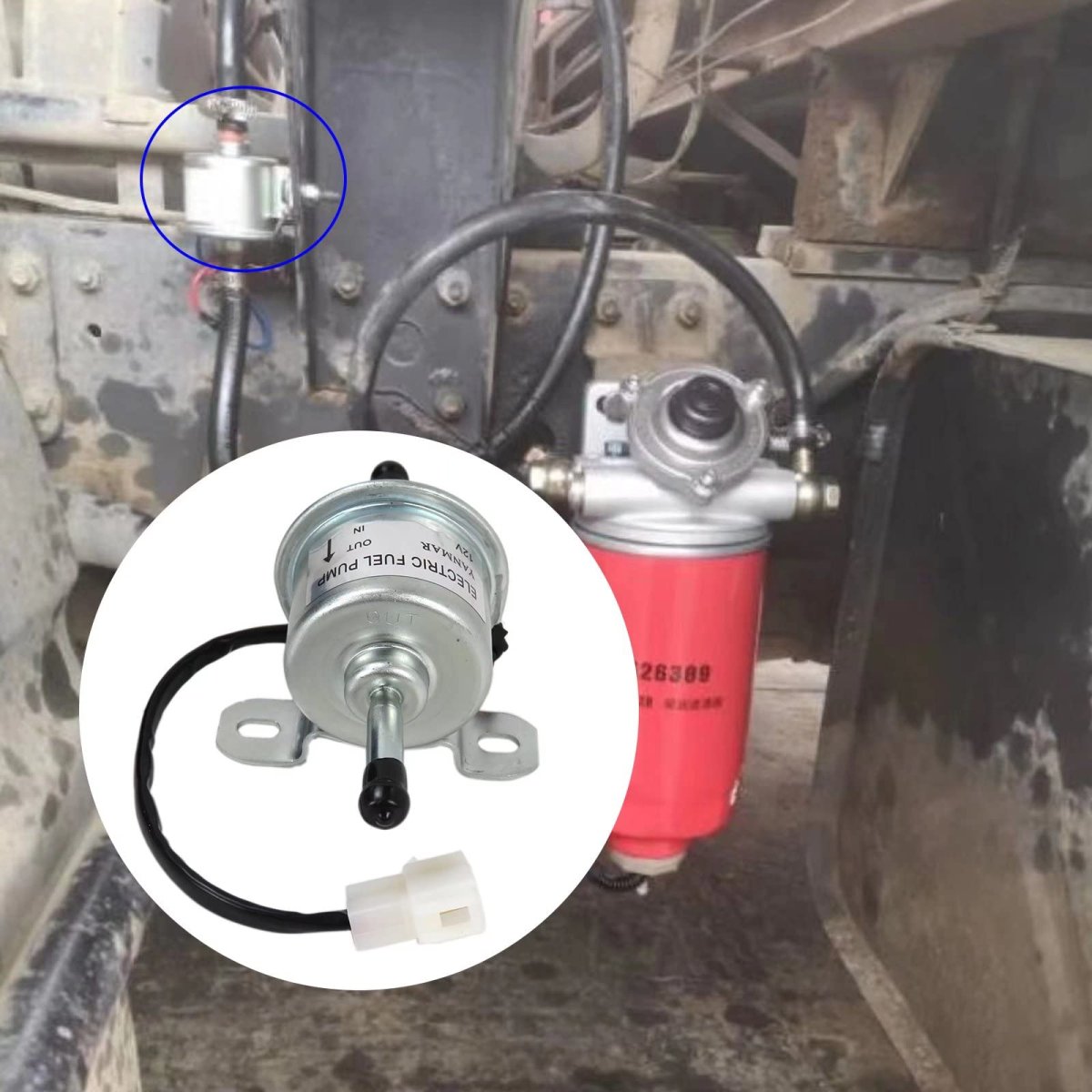 Electric Fuel Pump For Kubota Bx2350 M108 Replaces Rc601-51352 Rc601-51350 R1401-51350 R1401-51352 16851-52030 12v Tractors And