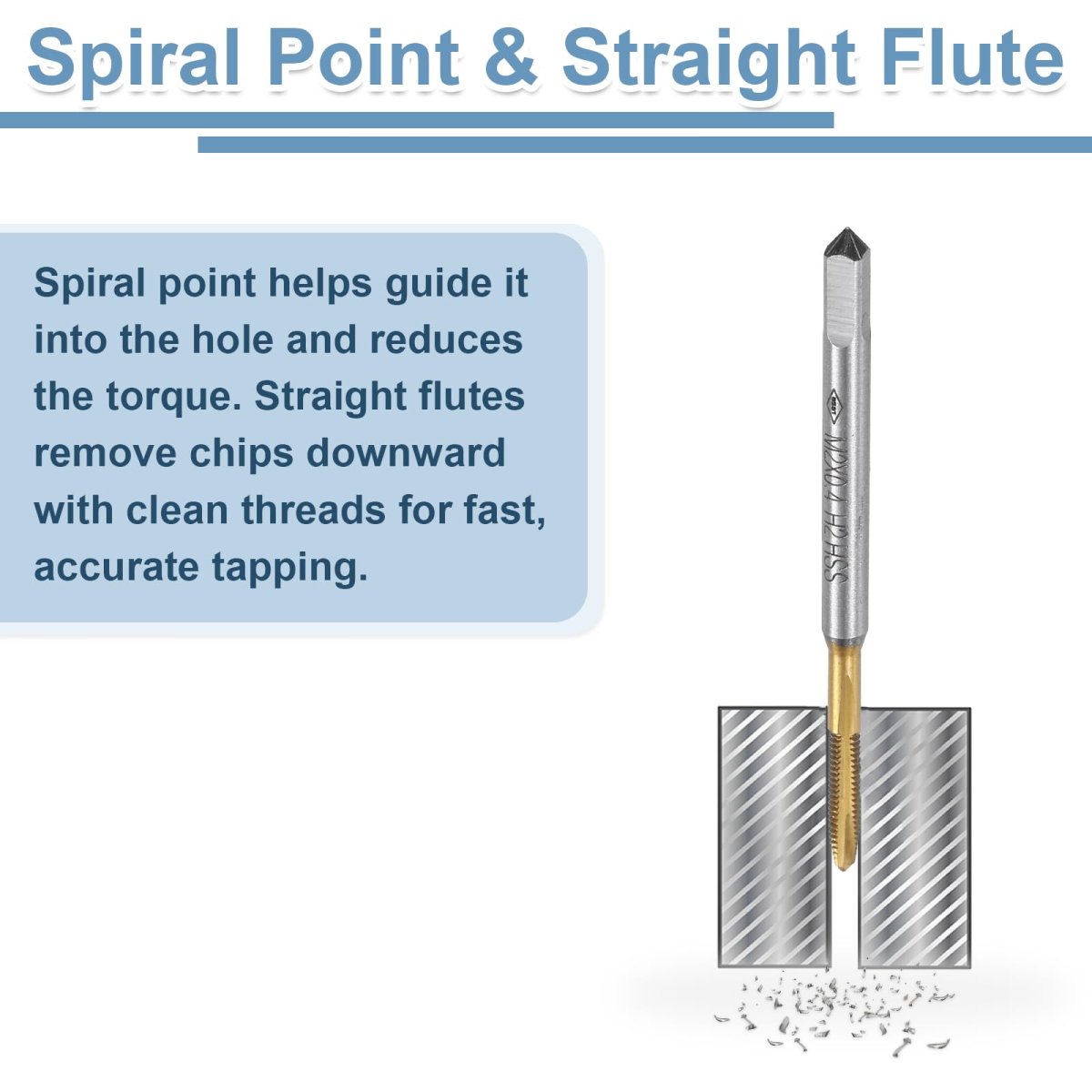 4pcs Spiral Point Plug Taps M2 X 0 4 Metric Thread Screw Tap Titanium Coated High Speed Steel 6542 Machine Tapping Threading